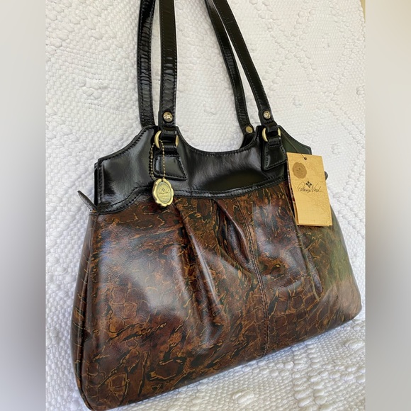 Patricia Nash Abstract Animal * Napoli Satchel & Potenaz Kisslock Clutch* NWT - Picture 3 of 12